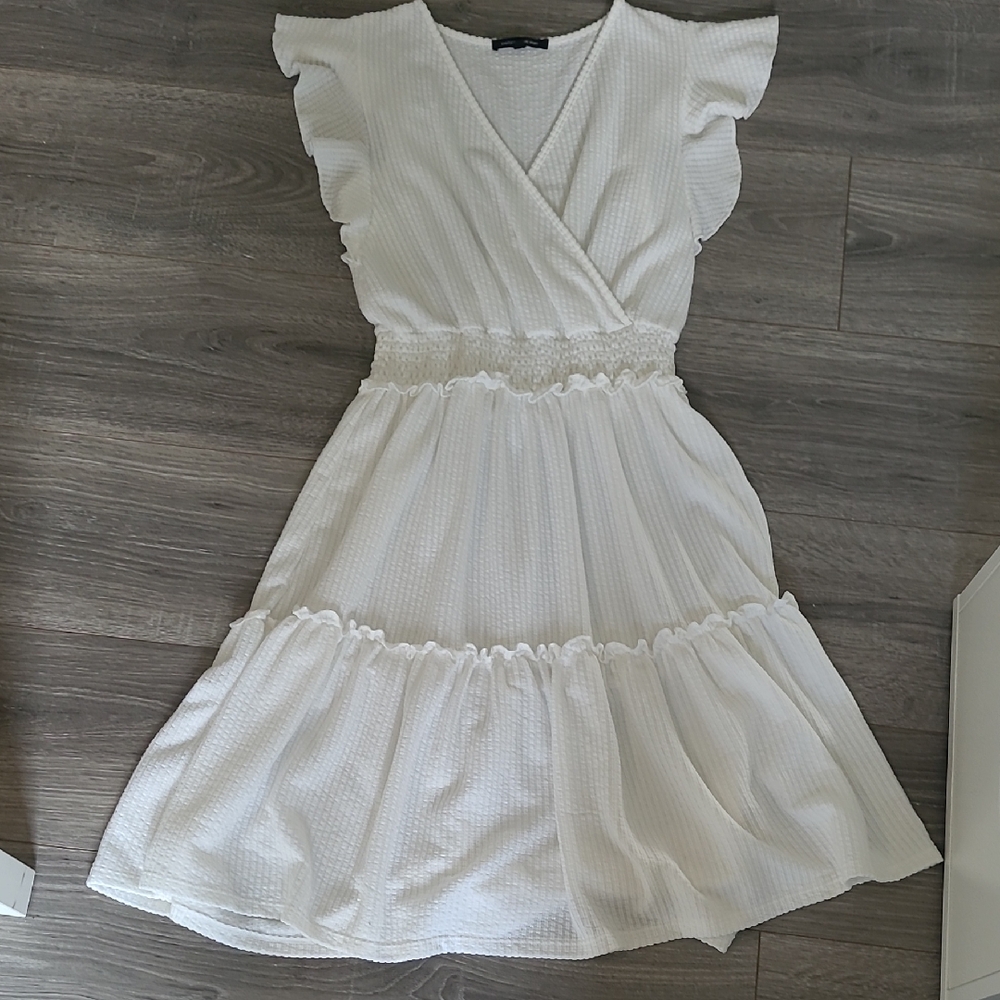 Caution To The Wind White Wrap Sundress Size Small